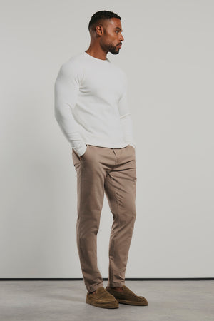 Heavy Weight Textured Crew Neck in White