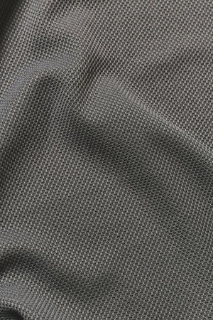 Textured Zip Neck Polo Shirt in Graphite and White Tipping