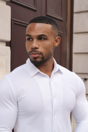 Textured Jersey Shirt in White