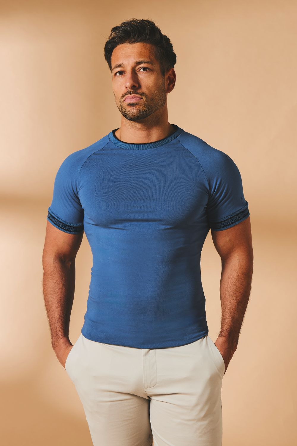 Tipped Fashion Fit T-Shirt in Airforce and Navy