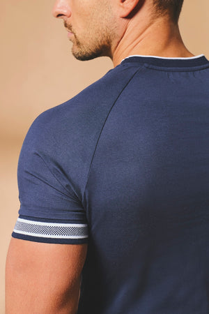 Tipped Fashion Fit T-Shirt in Navy and White