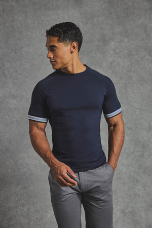 Tipped T-Shirt in Navy