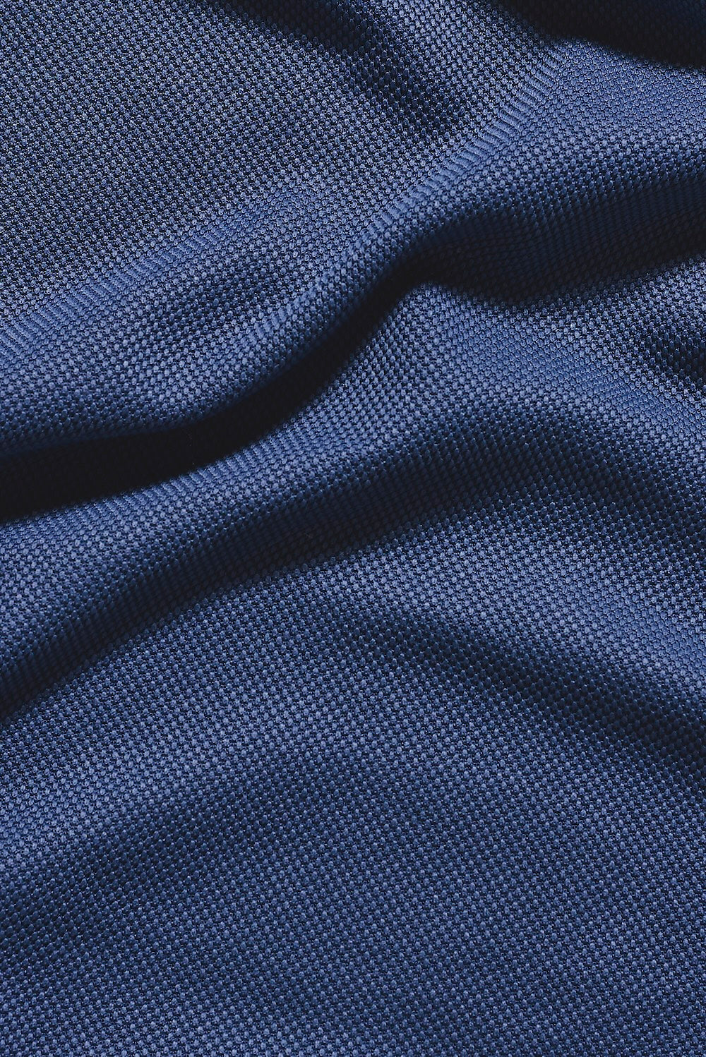 Tipped Textured Open Collar Polo Shirt in Airforce and White