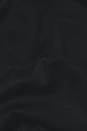 Tipped Knitted Zip Neck Polo Shirt in Black