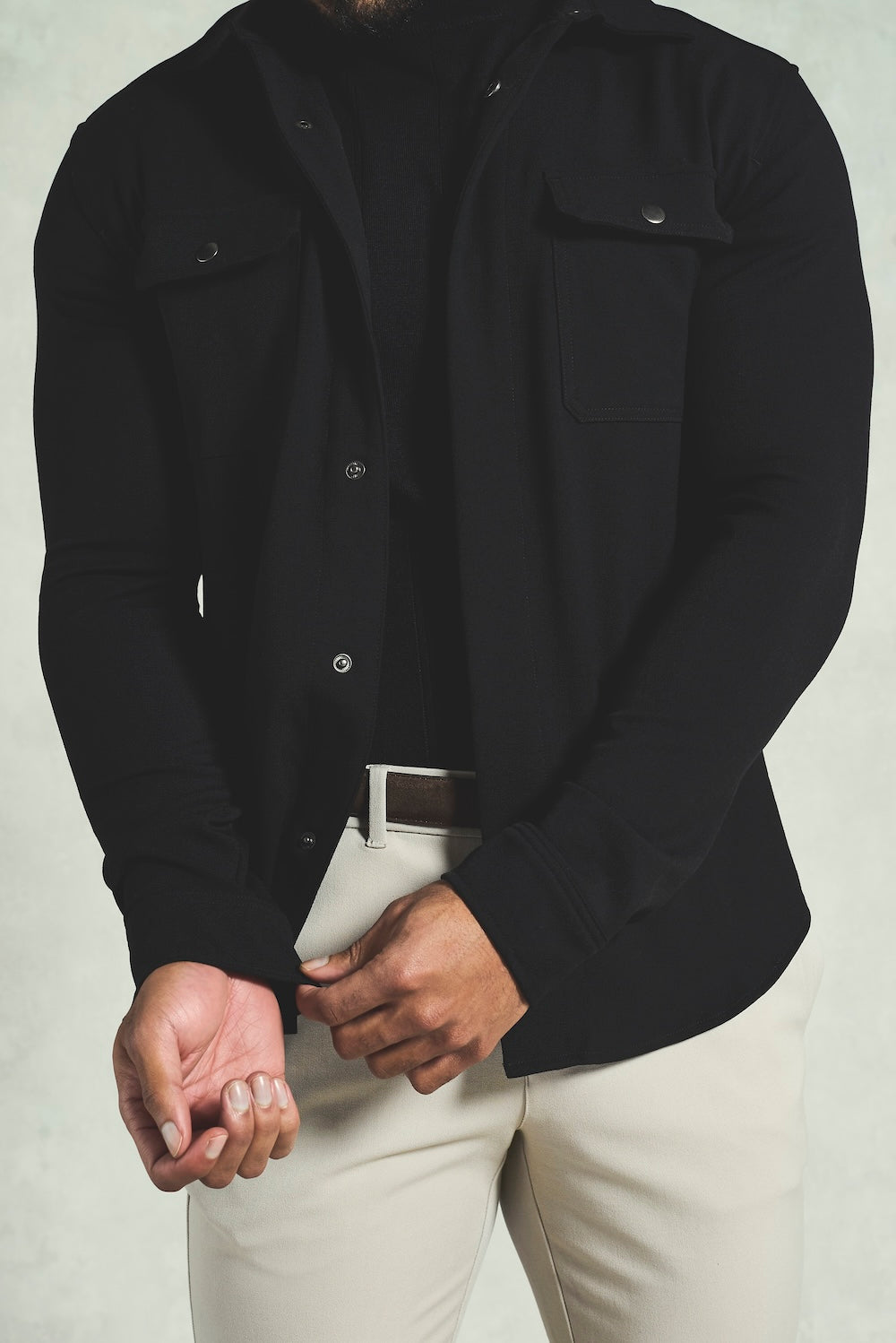 Twill Textured Shirt in Black