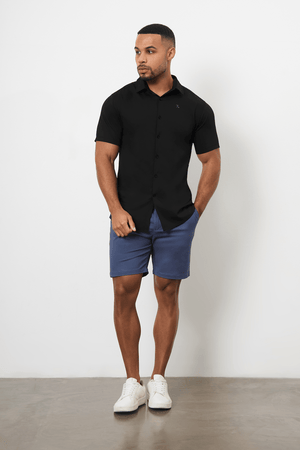 Short Sleeve Bamboo Shirt in Black - TAILORED ATHLETE - ROW