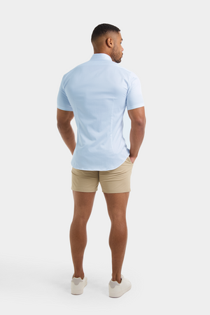 Muscle Fit Short Sleeve Signature Shirt in Blue - TAILORED ATHLETE - ROW