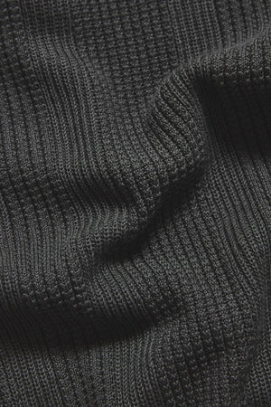 Vertical Stripe Knitted Polo Shirt in Khaki