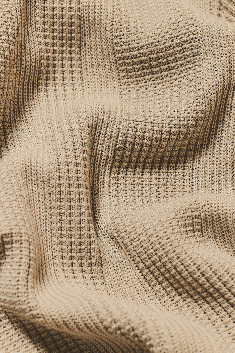 Vertical Stripe Knitted Polo Shirt in Stone