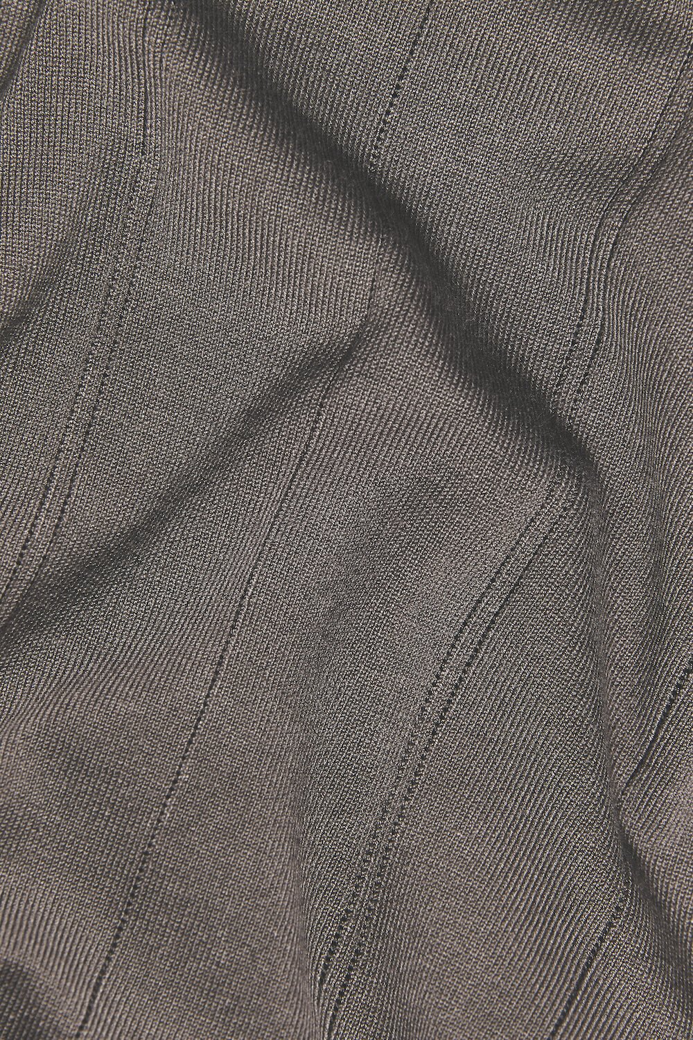 Vertical Stripe Knitted T-Shirt in Taupe