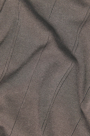 Vertical Stripe Knitted T-Shirt in Taupe