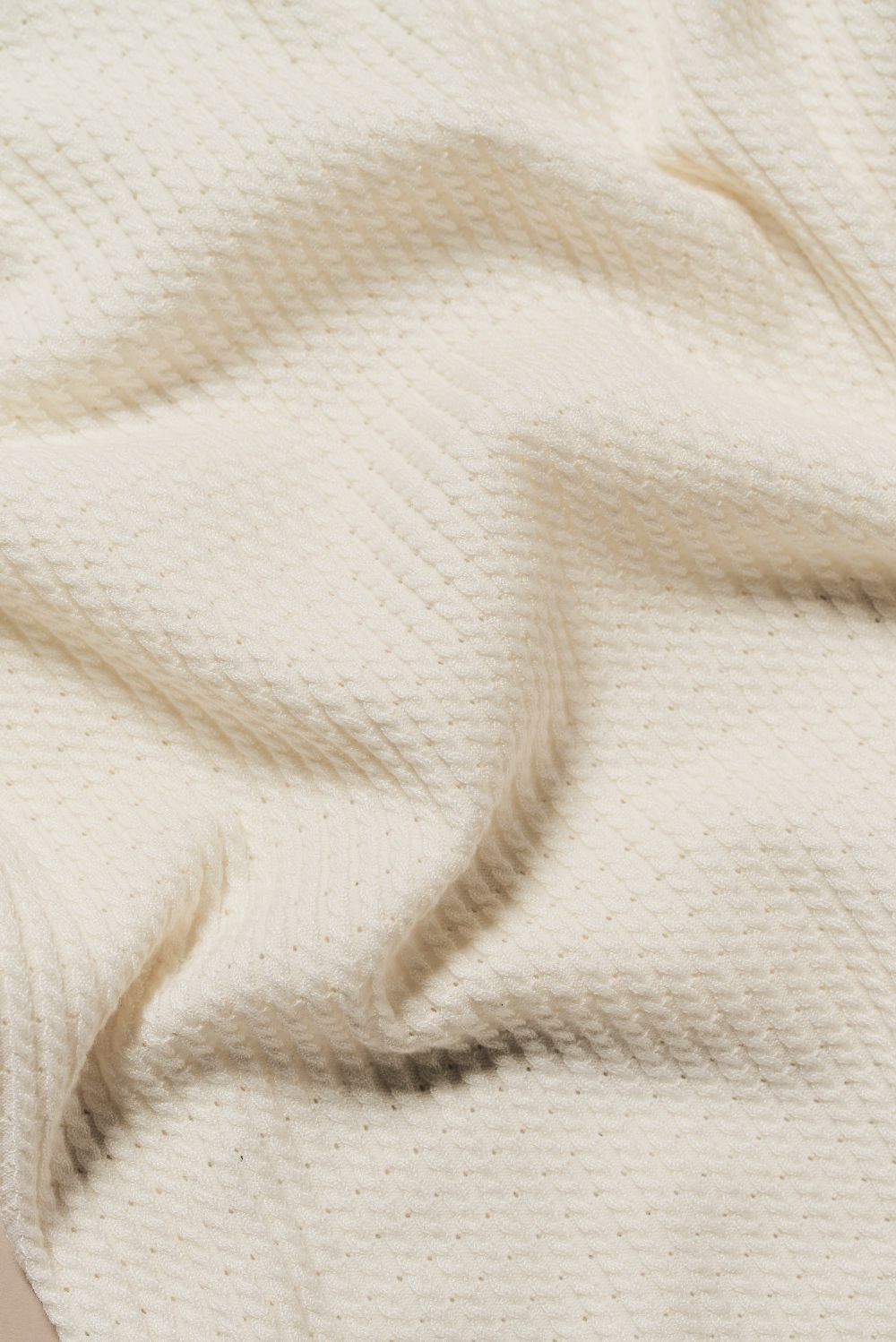 Vertical Stripe Knitted Open Collar Polo Shirt in Stone