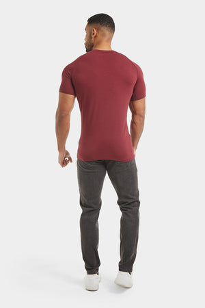 Muscle Fit V-Neck in Burgundy - TAILORED ATHLETE - ROW