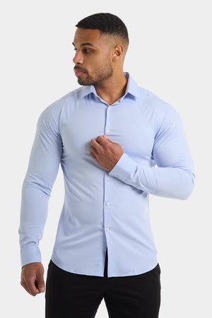 Bamboo Micro-Check Shirt in Blue Check - TAILORED ATHLETE - ROW