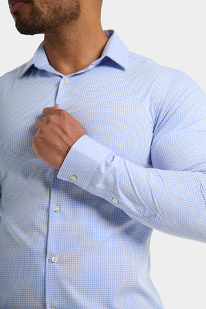 Bamboo Micro-Check Shirt in Blue Check - TAILORED ATHLETE - ROW
