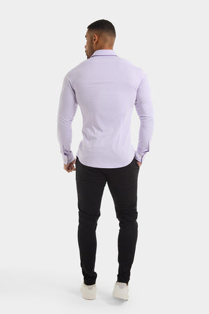 Bamboo Micro-Check Shirt in Lilac Check - TAILORED ATHLETE - ROW