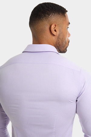 Bamboo Micro-Check Shirt in Lilac Check - TAILORED ATHLETE - ROW