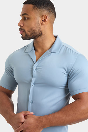 Bamboo Revere Collar Shirt in Duck Egg - TAILORED ATHLETE - ROW