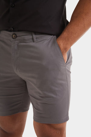 Muscle Fit Chino Shorts in Dark Grey - TAILORED ATHLETE - ROW