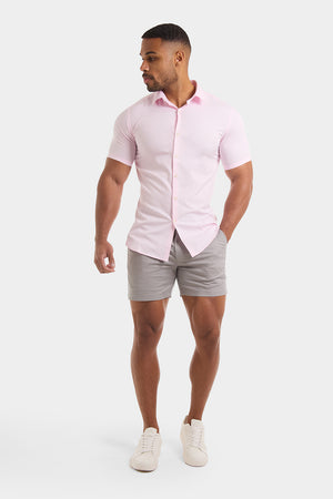 Muscle Fit Short Sleeve Bamboo Shirt in Pink - TAILORED ATHLETE - ROW