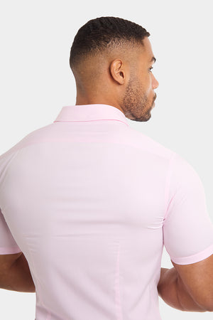 Muscle Fit Short Sleeve Bamboo Shirt in Pink - TAILORED ATHLETE - ROW