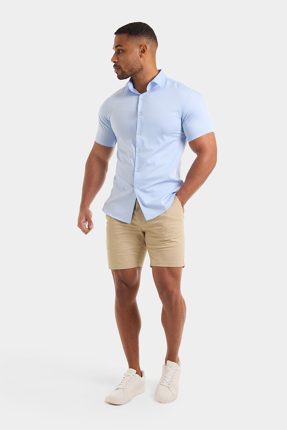 Muscle Fit Chino Shorts in Stone - TAILORED ATHLETE - ROW