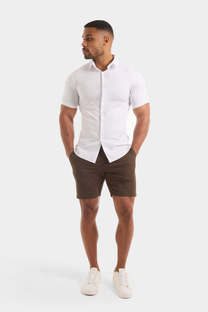 Muscle Fit Chino Shorts in Khaki - TAILORED ATHLETE - ROW