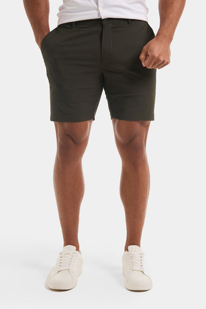 Muscle Fit Chino Shorts in Khaki - TAILORED ATHLETE - ROW