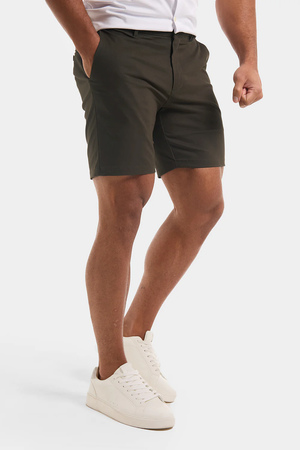 Muscle Fit Chino Shorts in Khaki - TAILORED ATHLETE - ROW