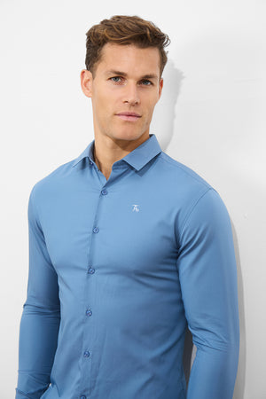 Bamboo Shirt in Airforce - TAILORED ATHLETE - ROW