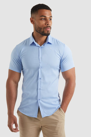 Muscle Fit Bamboo Shirt (SS) in Light Blue - TAILORED ATHLETE - ROW
