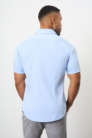 Short Sleeve Bamboo Shirt in Light Blue - TAILORED ATHLETE - ROW