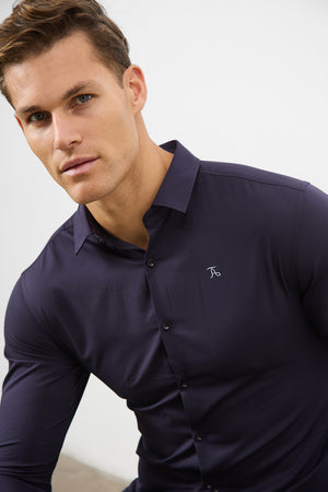 Bamboo Shirt in Midnight - TAILORED ATHLETE - ROW