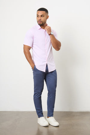 Short Sleeve Bamboo Shirt in Pink - TAILORED ATHLETE - ROW