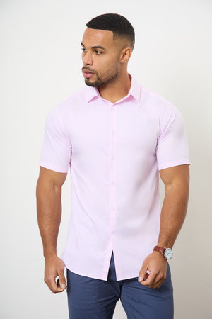 Short Sleeve Bamboo Shirt in Pink - TAILORED ATHLETE - ROW