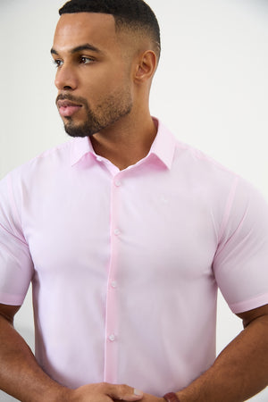 Short Sleeve Bamboo Shirt in Pink - TAILORED ATHLETE - ROW