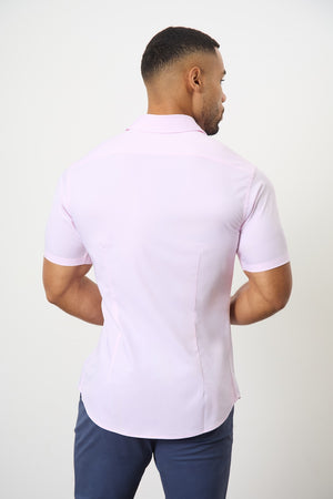 Short Sleeve Bamboo Shirt in Pink - TAILORED ATHLETE - ROW