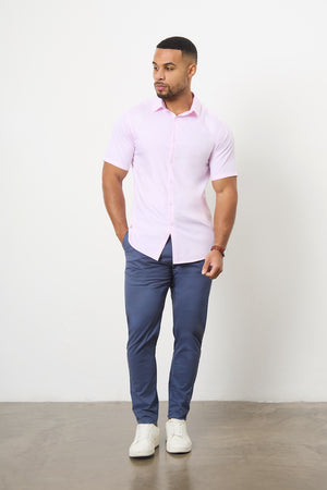 Short Sleeve Bamboo Shirt in Pink - TAILORED ATHLETE - ROW