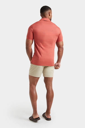 Bamboo Revere Collar Shirt  in Terracotta - TAILORED ATHLETE - ROW