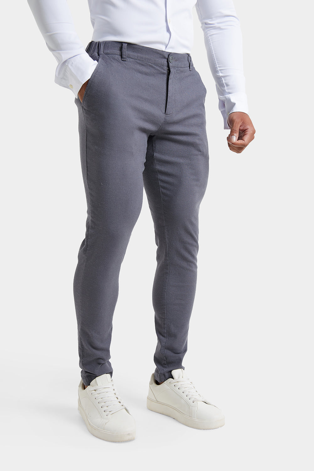 Linen-blend Trousers in Grey - TAILORED ATHLETE - ROW