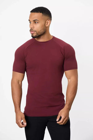 Muscle Fit T-Shirt in Burgundy - TAILORED ATHLETE - ROW