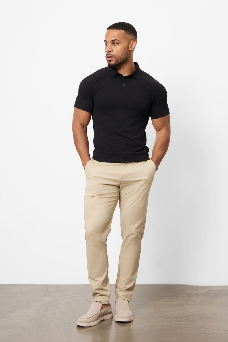 Muscle Fit Polo Shirt in Black - TAILORED ATHLETE - ROW