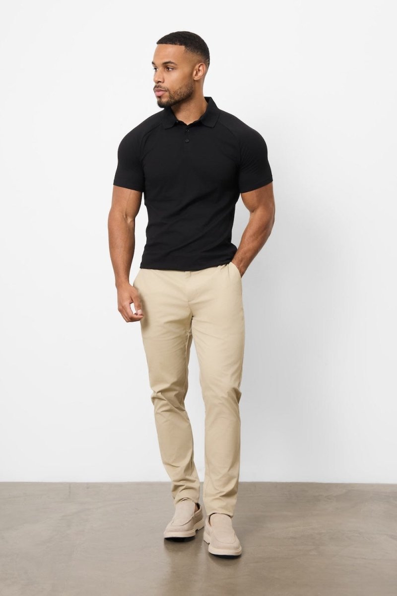 Muscle Fit Polo Shirt in Black - TAILORED ATHLETE - ROW