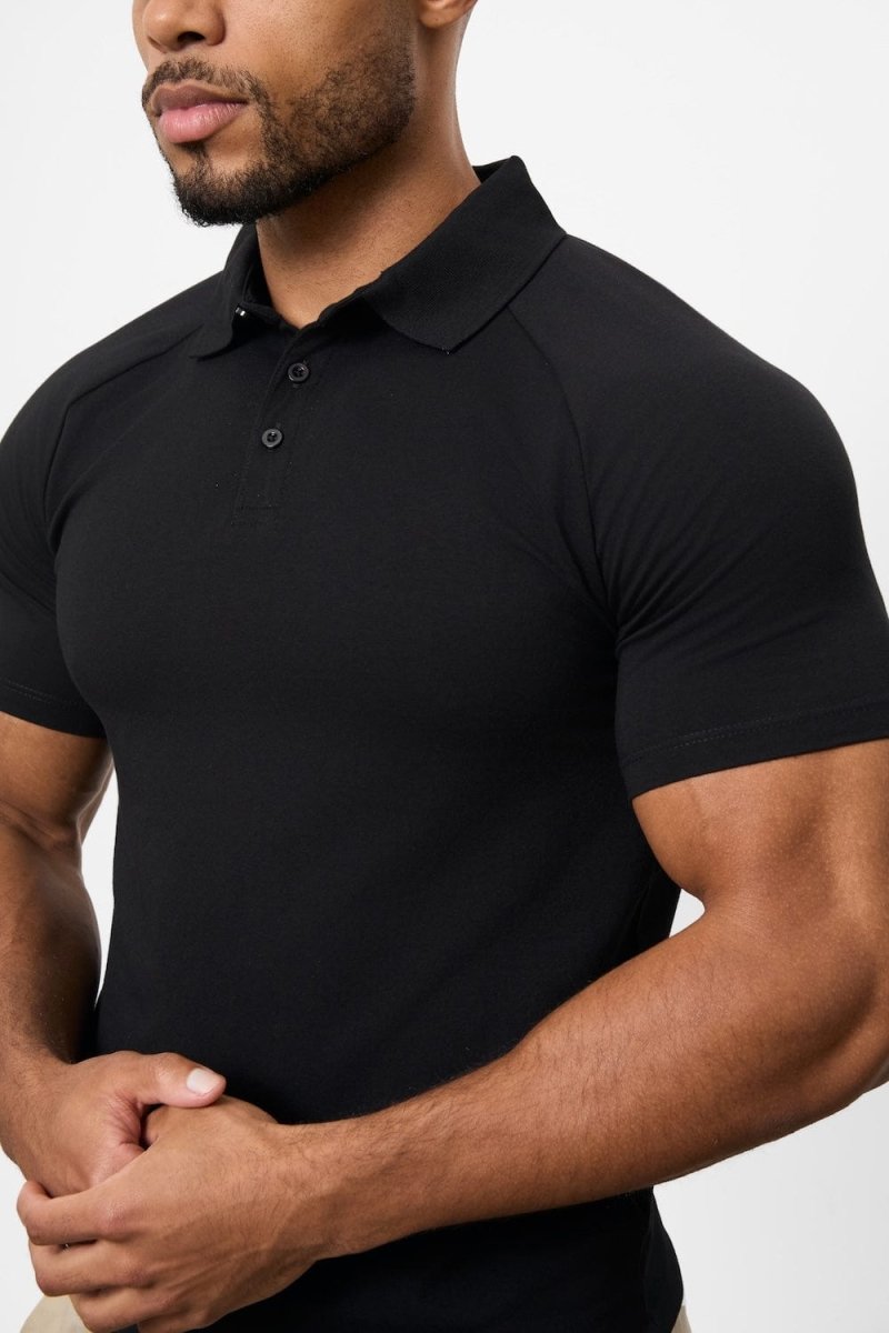 Muscle Fit Polo Shirt in Black - TAILORED ATHLETE - ROW
