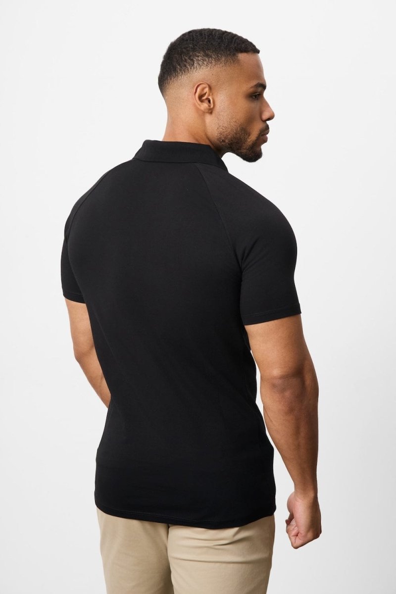 Muscle Fit Polo Shirt in Black - TAILORED ATHLETE - ROW