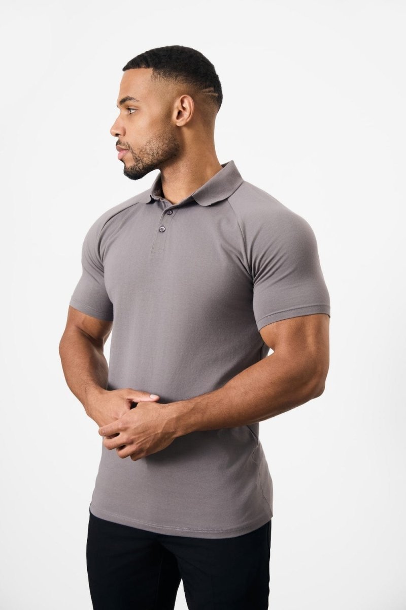 Muscle Fit Polo Shirt in Charcoal - TAILORED ATHLETE - ROW