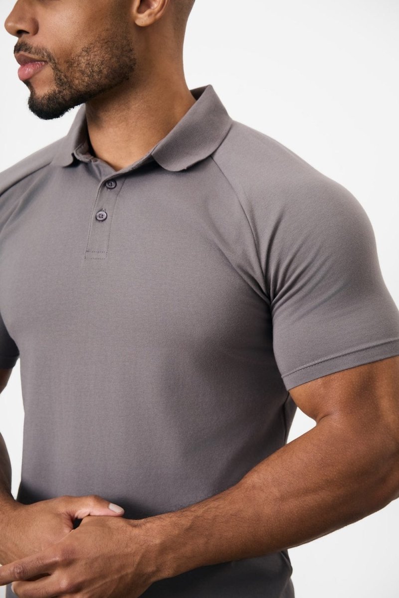 Muscle Fit Polo Shirt in Charcoal - TAILORED ATHLETE - ROW