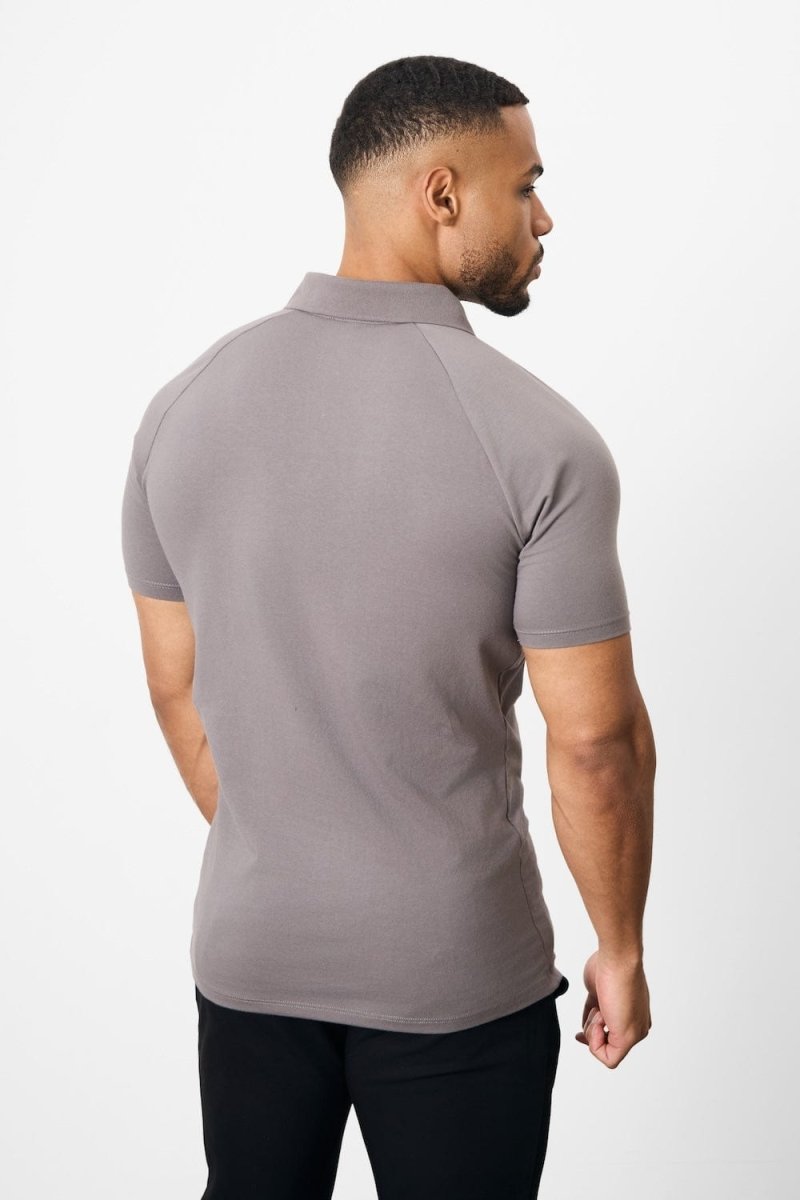 Muscle Fit Polo Shirt in Charcoal - TAILORED ATHLETE - ROW