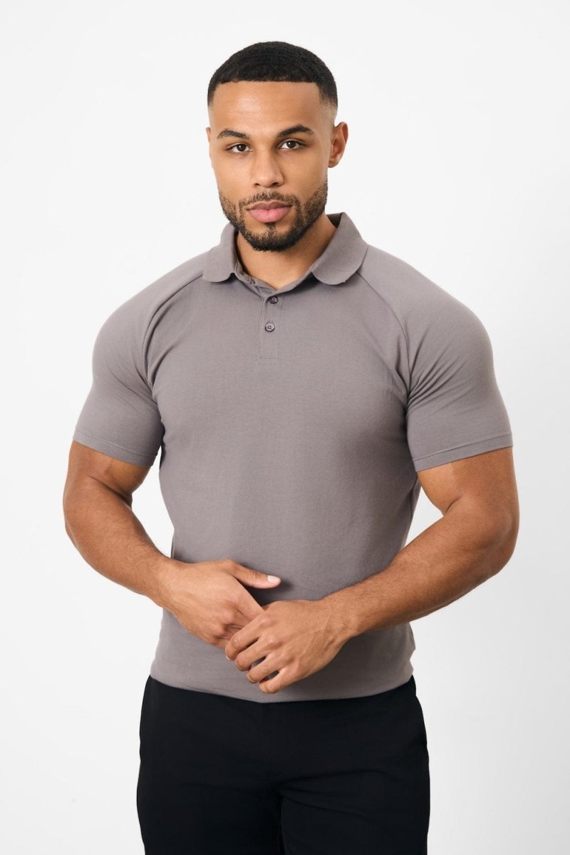Muscle Fit Polo Shirt in Charcoal - TAILORED ATHLETE - ROW