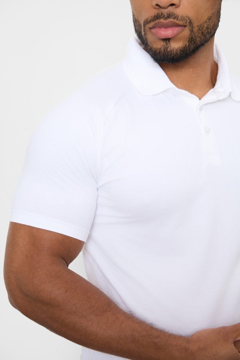 Muscle Fit Polo Shirt in White - TAILORED ATHLETE - ROW